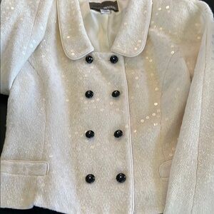 Rickie Freeman for Teri Jon Cream Double-Breasted Blazer like new
